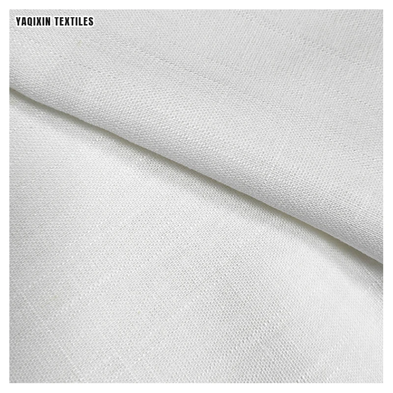 YX2168 Wholesale 170-180gsm White Washed 12*12 Slub 70%Cotton Rayon 30%Linen Fabric for Trouser/Shirt - 图片 6