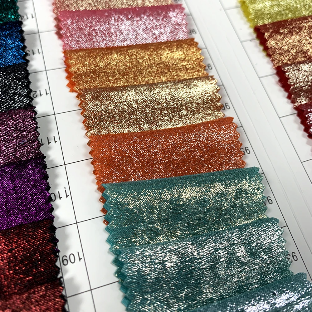 Luxury Glossy Shiny Satin Velvet Fabric for Party Dress Gold Silver Foil Shining Polyester Velvet Chiffon Fabric - 图片 2