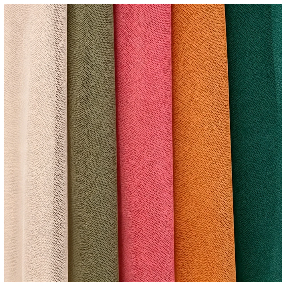 Knit 20D*20D Elastic Nylon Spandex Mesh Fabric 4 Way Stretch Prower Net Micro Mesh Fabric for Corset - 图片 6