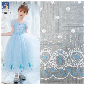 YX2041 2025 Beautiful Colourful Customized Print Tulle Fabric Polyester Tutu Tulle Roll