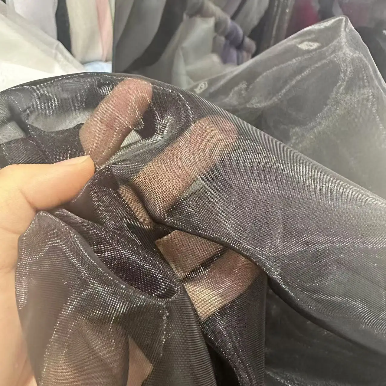 60D Nylon Twill Mesh Hard Netting OEKO-TEX Certified Reinforced Net for Veils & Couture Bulk Stock with Custom Dyeing