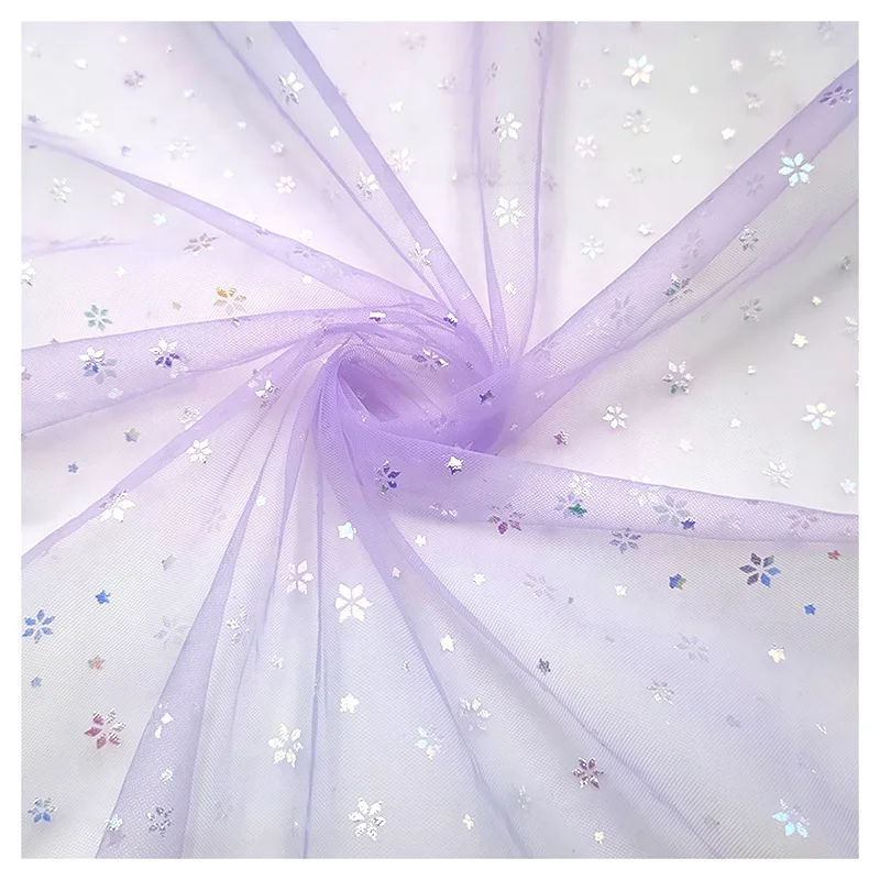 Yaqixin OEM&ODM Customized Price Color Foil Floral Printed Polyester Fabric Tulle Net Mesh Fabric for Skirt Toy - 图片 5
