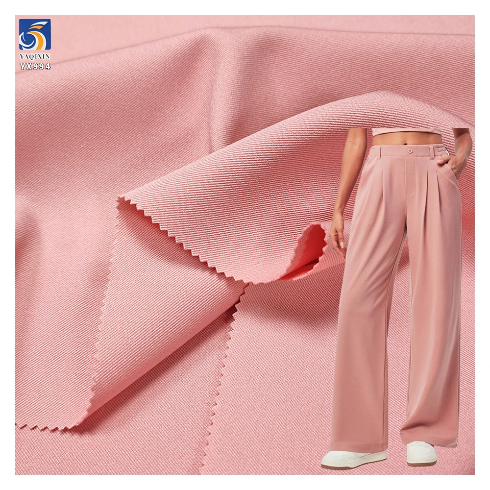 YX994 210g/m² Seoul Twill Fabric 97 Polyester 3 Spandex Stretch Double-Faced Twill Pants Fabric Soft Chiffon Pant Fabrics