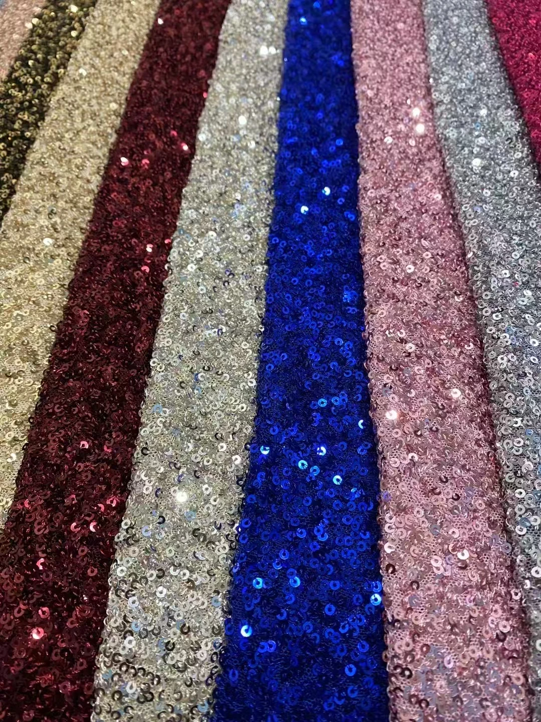 YX2644-2 China Sequin Fabric Low Moq Cheap Black Spandex Stretch Sequin Fabrics for Clothing - 图片 4