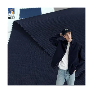 A2349 Blue Black 245gsm Anti-Wrinkle Twill Fabric TC 65% Polyester 33% Cotton 2% Spandex Stretch TC Twill Fabric