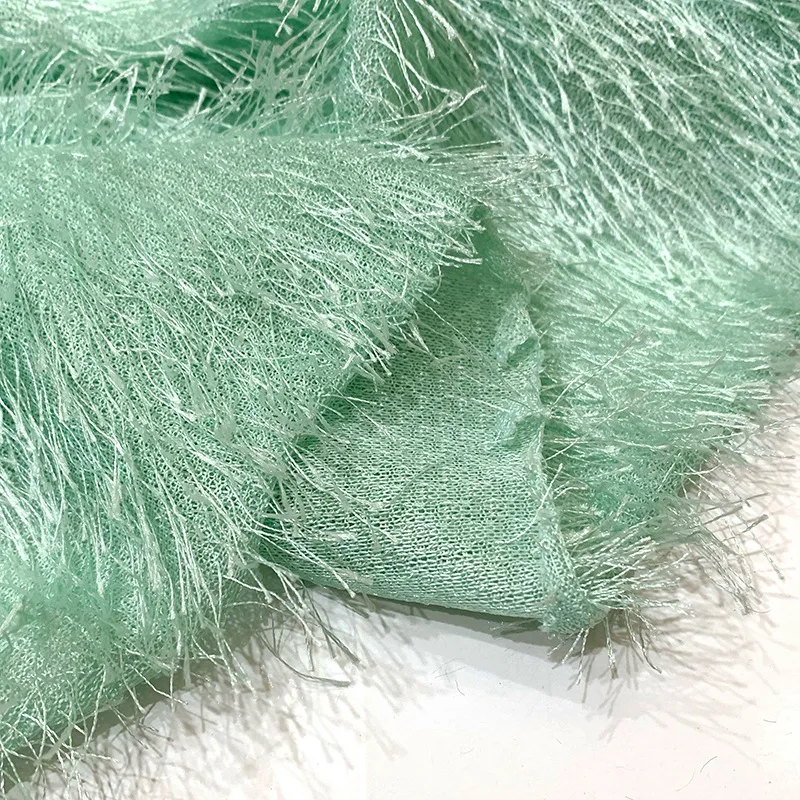New Christmas Clothing Toy Pine Needle Velvet Fabric 100% Polyester Tassel Long Plush Knitted Fabric - 图片 6