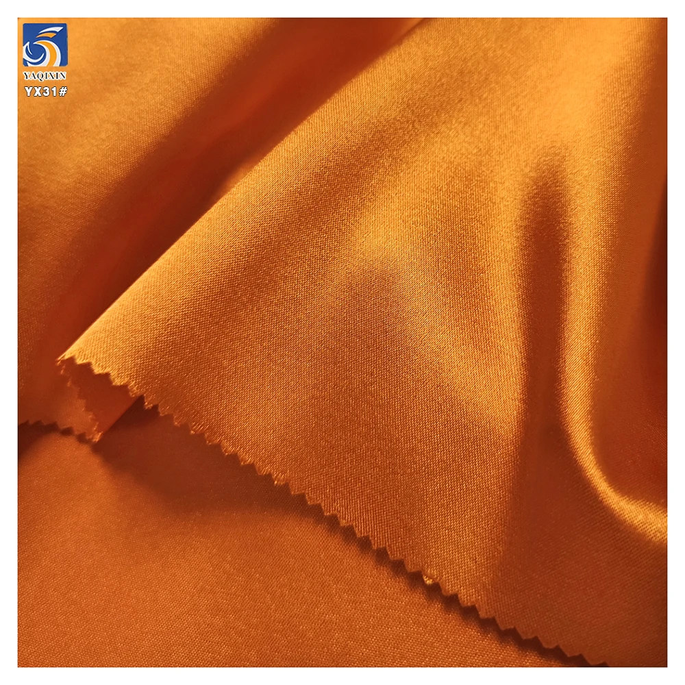 YX31 100gsm 100% Polyester Paradise Satin Fabric Soft Shiny Paradise Charmeuse Satin Fabric for Sexy Pajamas/Clothing/Dress - 图片 3