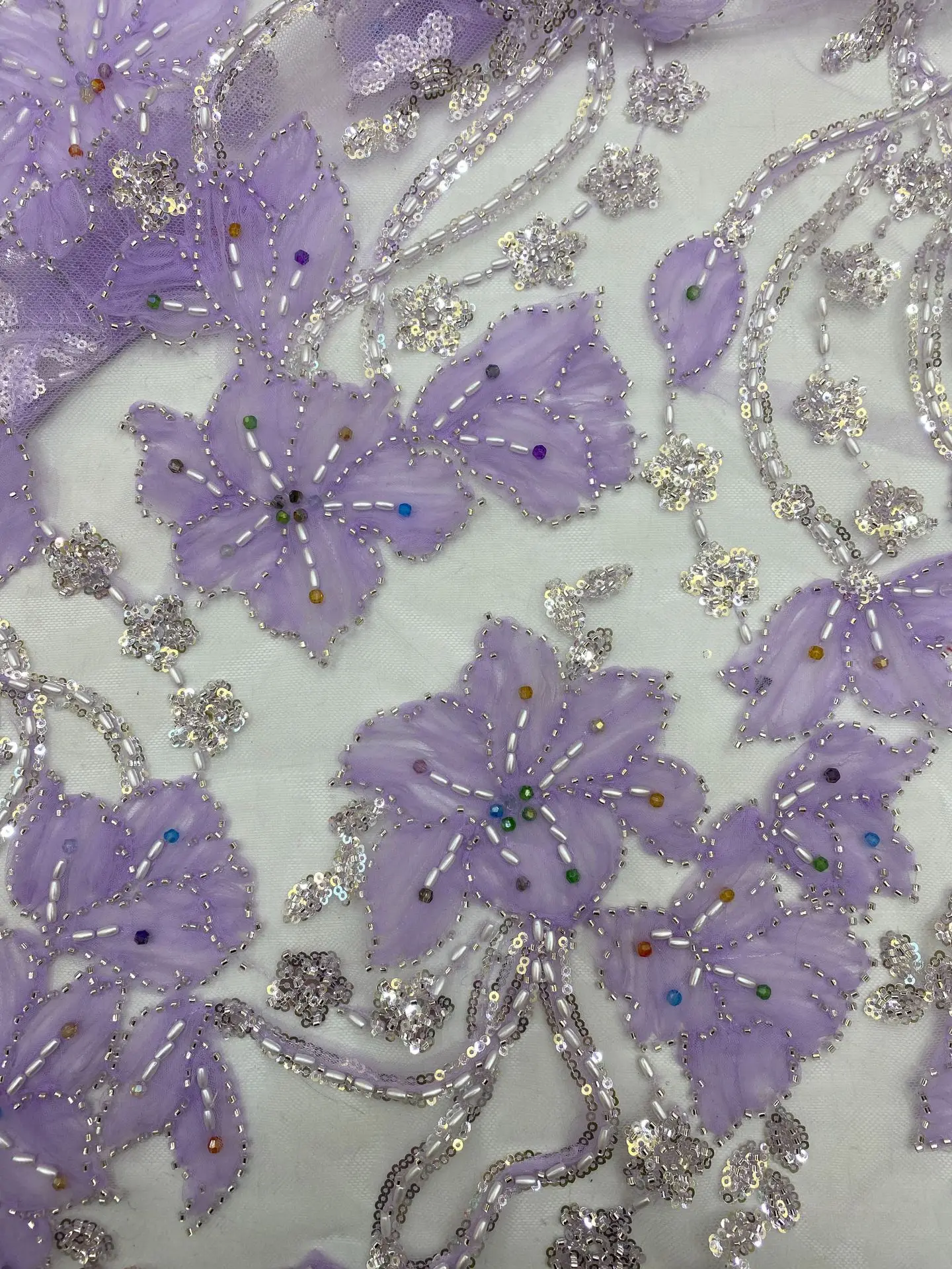 YX486 Garment Accessories Machine-woven Lace Polyester Eco-Friendly Sequins Bridal Wedding Party Worldwide Fabric Lace - 图片 4