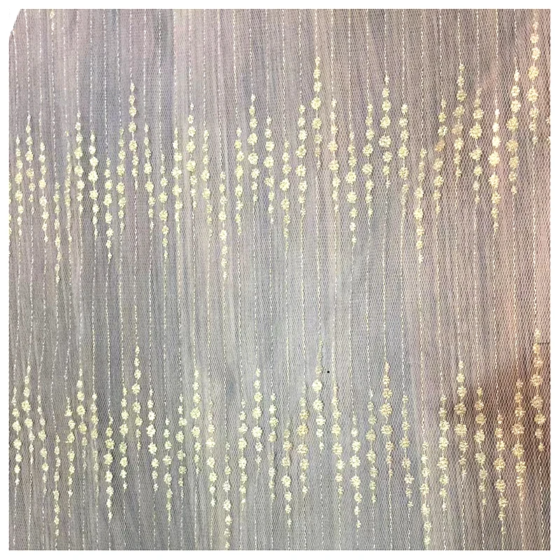 2026 Latest Tulle Mesh Fabric for Wedding Bridal Foil Printing Dot Golden Glitter Flash 100 Polyester Tulle Fabric - 图片 3