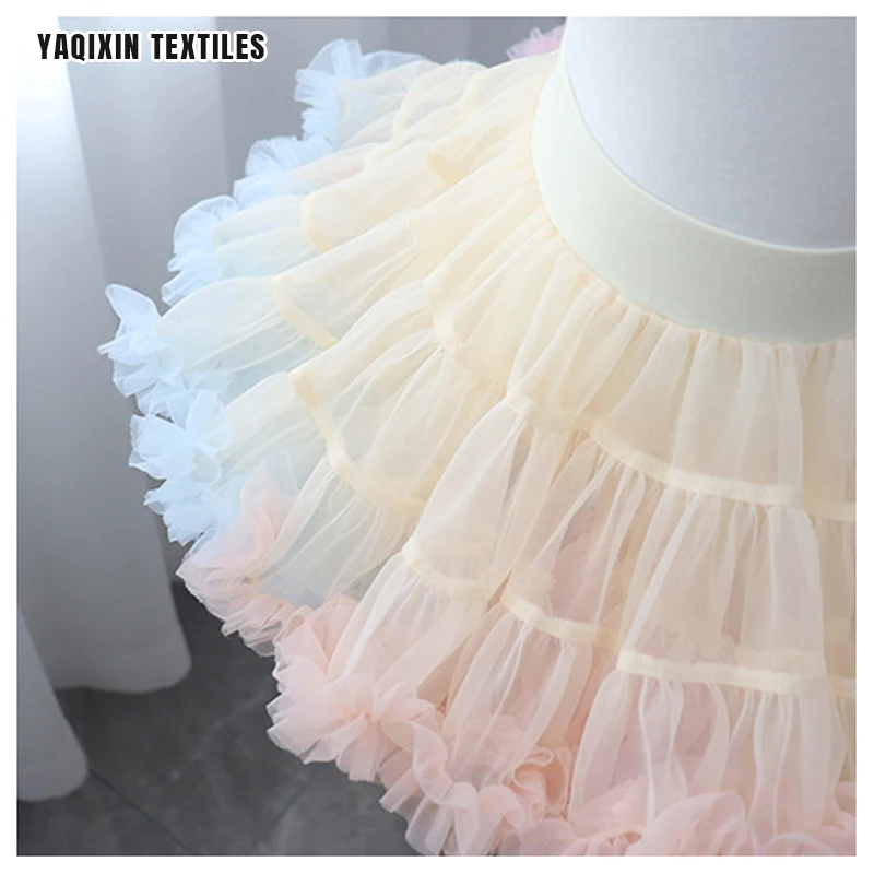 Guangzhou Manufacturer New Arrival Children Girls Sweet Princess Tutu Skirt Pettiskirts Tulle Ruffle Mesh Skirt - 图片 3
