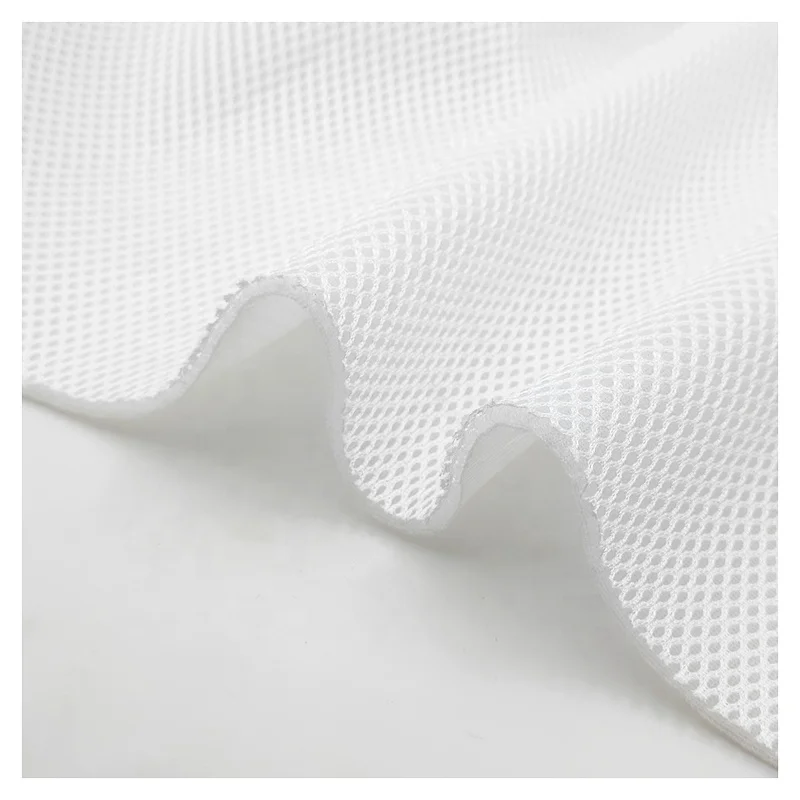 White 100%Polyester Knitted 3D Spacer Sandwich Air Mesh Fabric for Shoes/Office Chair/Car Seats Custom 100% Polyester Plain Dyed - 图片 6