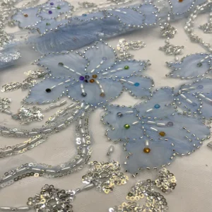 YX486 Garment Accessories Machine-woven Lace Polyester Eco-Friendly Sequins Bridal Wedding Party Worldwide Fabric Lace