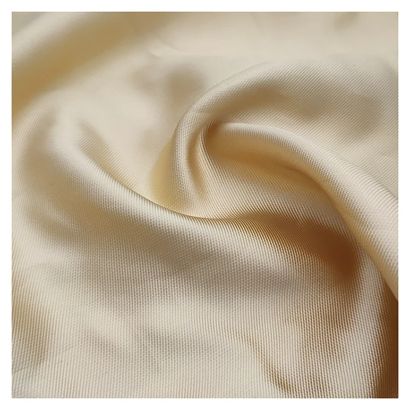 DMF19 Ivory Soft Duchess 100% Polyester Mikado ELLEN Satin Bridal Fabric for Clothing & Dresses Lining 140gsm Weight - 图片 3