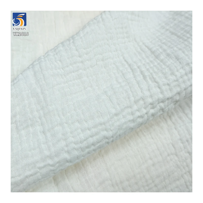 YX2616 Wholesale Prices Solid Gauze Muslin 100% Cotton Fabric Double-Sided Cotton Crepe Fabric for Baby Clothing - 图片 2