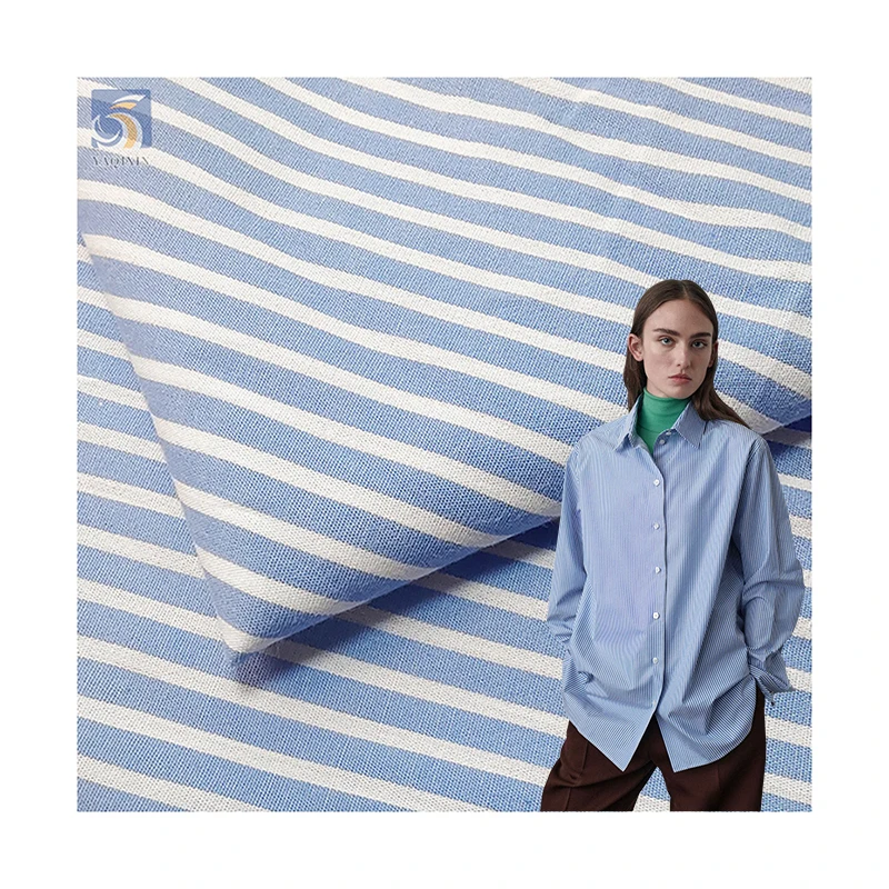 YDL6046 Wholesale 120gsm Yarn Dyed 100% Cotton Stripe Fabric Vertical Striped Cotton Fabric for Pants Suit Dress