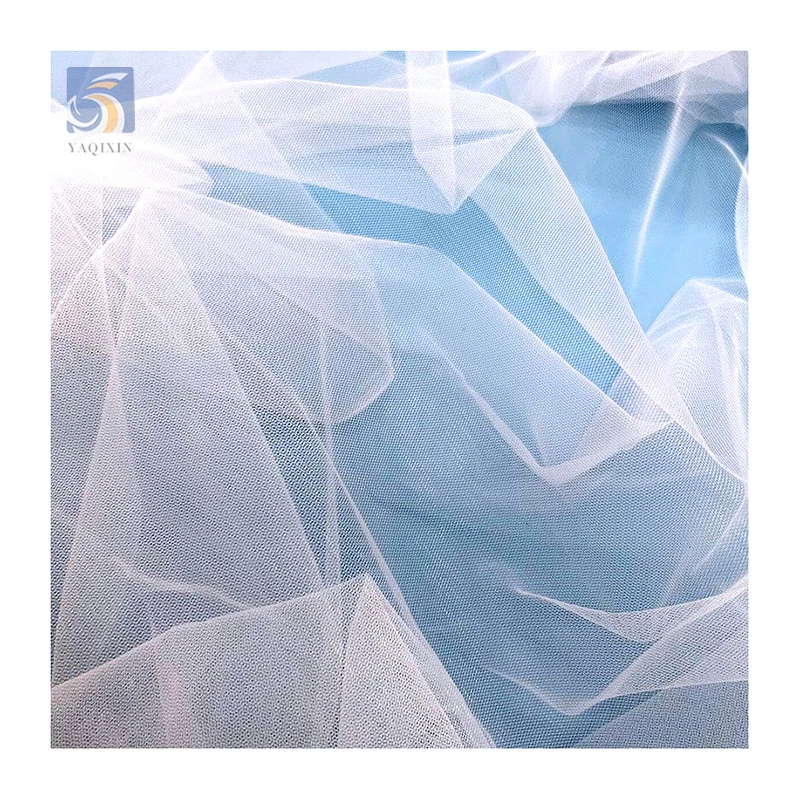 YX2731 ACN Flat Roll American Mesh Tulle Fabric for Wedding 3m Width Polyester Pure White Soft Tulle Fabric - 图片 5