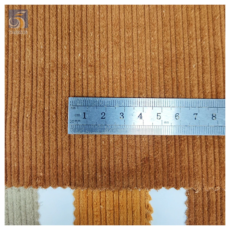 YX2358 High Quality 8W Non-Stretch Khaki Thick 100% Polyester Corduroy Fabric for Ladies Jacket Pants - 图片 3