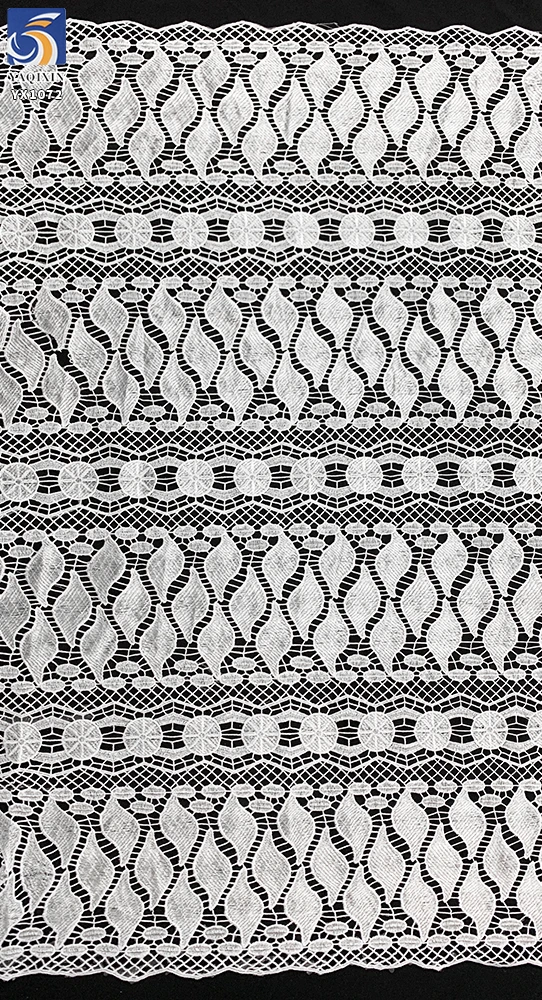 YX237 High Quality African 100% Cotton Polish Men Fabric Lace Dry Swiss Voile Lace Fabric Wedding - 图片 6
