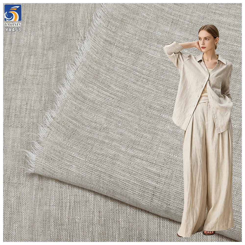 YX453 Cheap Linen Fabric Roll 140gsm Soft White 100 Pure Linen Fabric for Clothing Infant