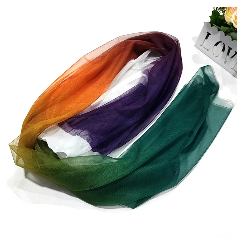 YX2029 New Summer Hot Knitted Tulle rainbow Shade Printing Mesh Nigeria Stretch Polyester Mesh Fabric - 图片 5
