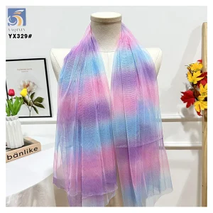 YX329 Latest Design Popular Tulle Tutu Dress 100% Polyester Colorful Soft Illusion Rainbow Tulle Striped Fabric