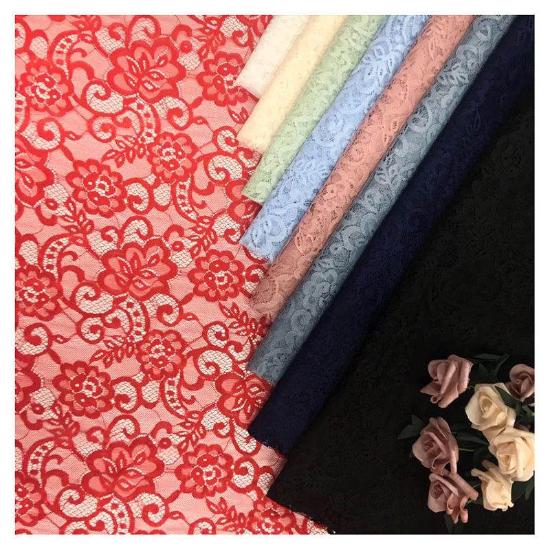 Guangzhou Textile and Lace Fabric Manufacturer Swiss Sexy Black Floral Guipure Chantilly Lace Fabric - 图片 3