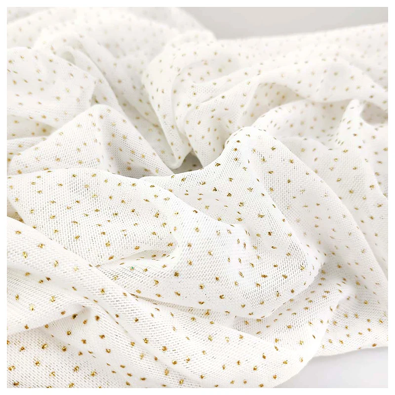 YDM13 4 Way Stretch Glitter Mesh Fabric Soft Sheer Power Net Mesh Fabric With Sparkles - 图片 3