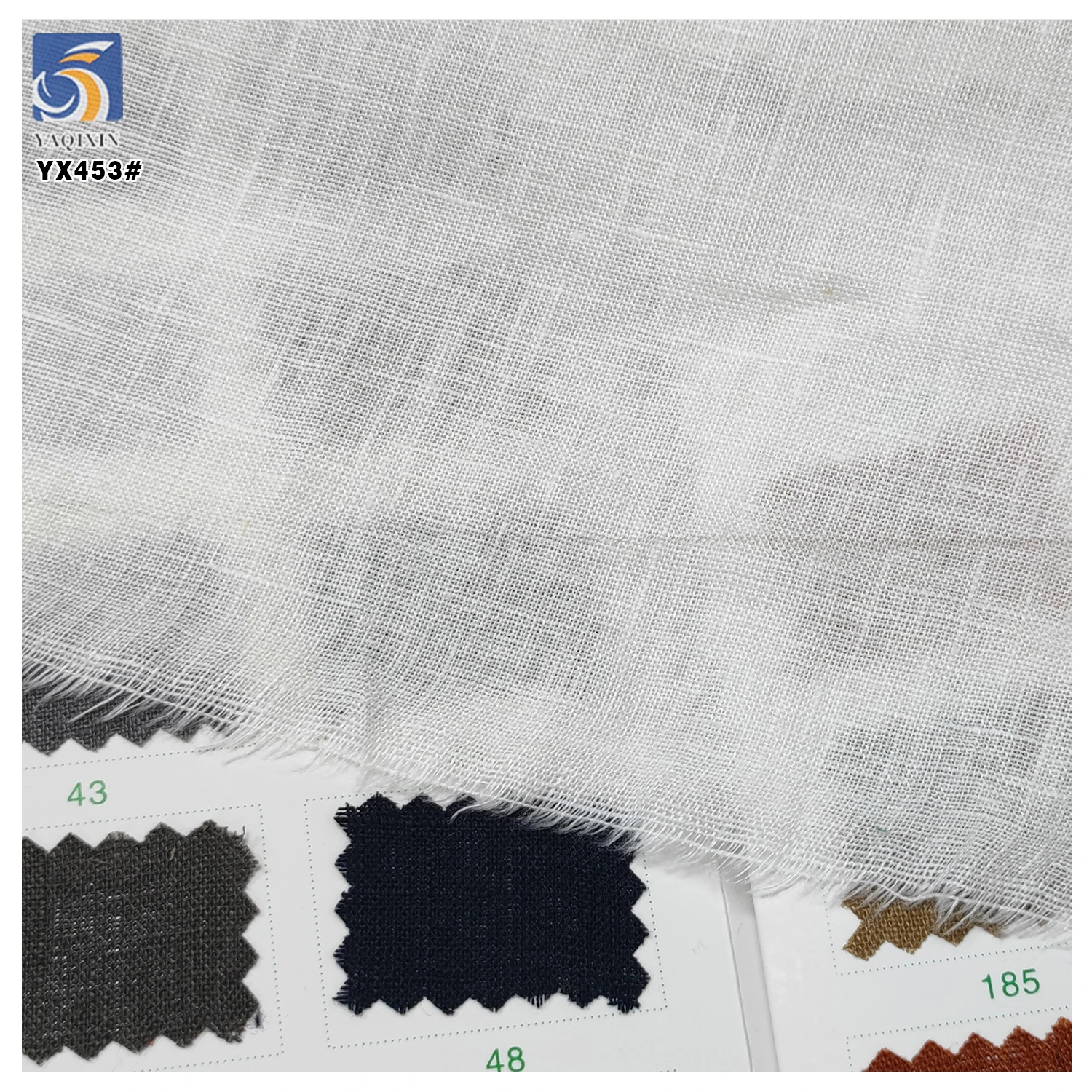 YX453 Cheap Linen Fabric Roll 140gsm Soft White 100 Pure Linen Fabric for Clothing Infant - 图片 5