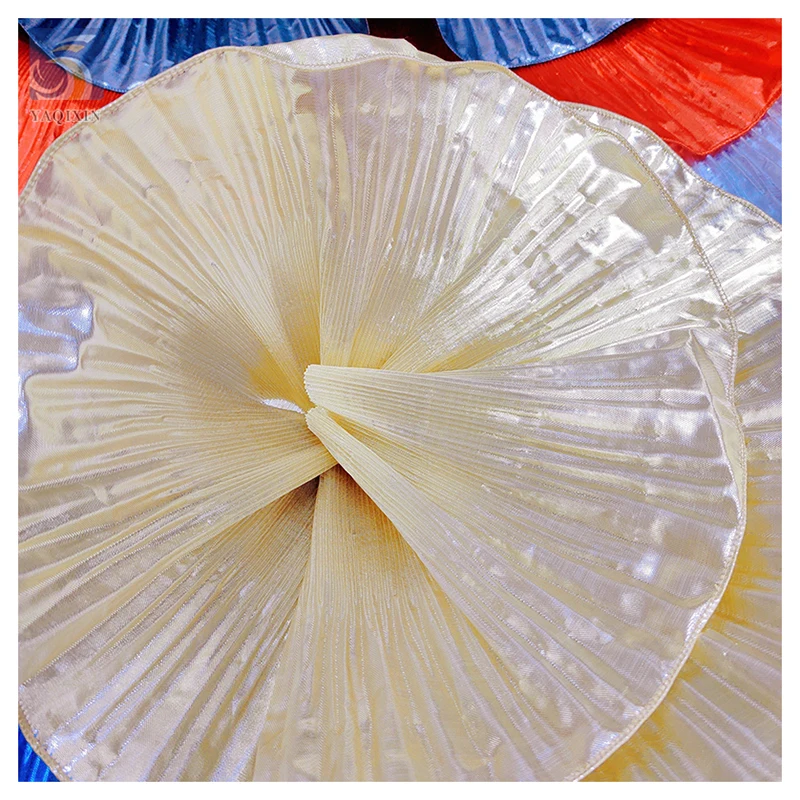 2024 Novel Zhongda Designer Fabric Transparent Poly Wave Design Ruffle Pleated Organza Fabric by the Yards - 图片 4
