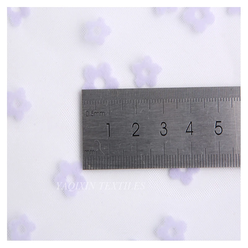 Girls Skirt Floral White Flocked Print 100%Nylon Mesh Fabric Tulle Roll Fabric Textile Wholesaler - 图片 6