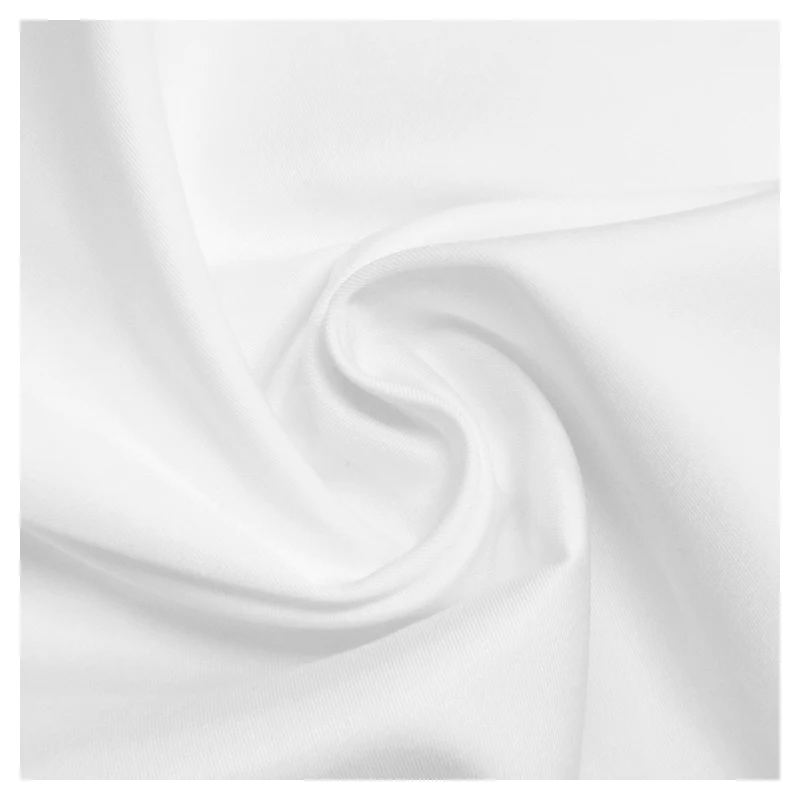 A2186-1 170gsm Wholesale Plain White Cotton Fabric 98% Cotton 2% Spandex Tackle Twill Fabric for Clothing Textile Bed Sheet - 图片 4