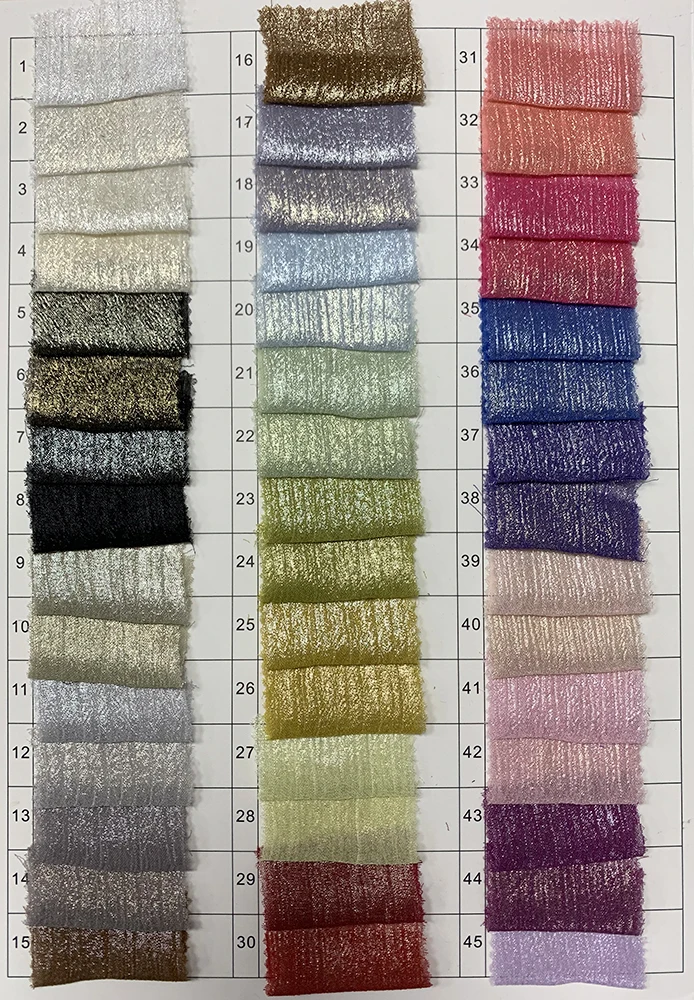 YX966 Holographic 100% Polyester Silk Lurex Chiffon Fabric Soft and Comfortable Women's Dresses Lurex Chiffon Fabric - 图片 4
