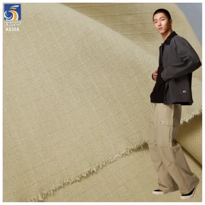 A2358 285gsm Thick 100% Cotton Jacquard Check Fabric Soft Plaids for Men's Dress/Shirt China Wholesale Woven Meter Supply