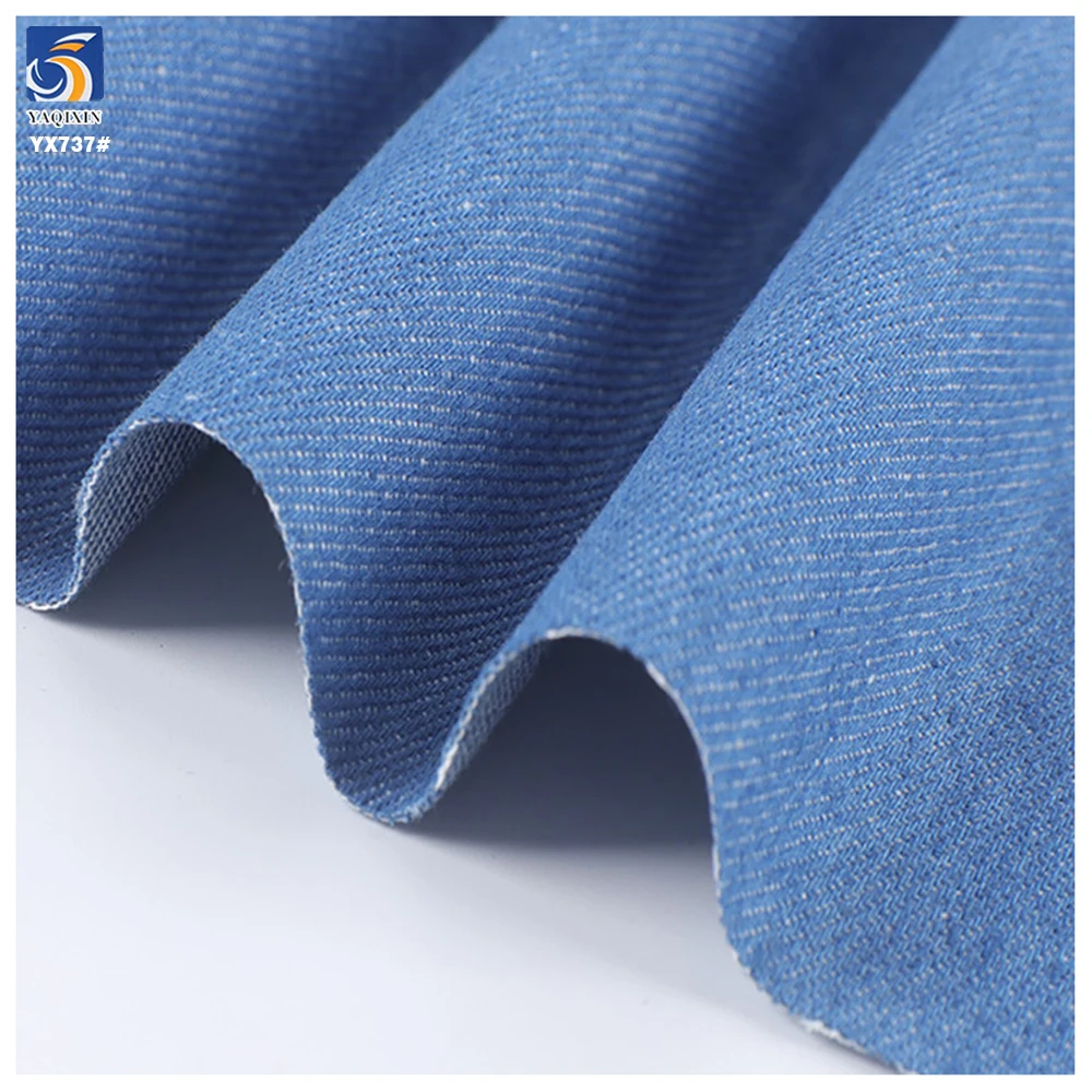 YX737 280gsm Non-Stretch Wash-Free Cheap Denim Fabric 70% Polyester 30% Rayon 10OZ Denim Fabric for Blue Men's Jacket - 图片 5