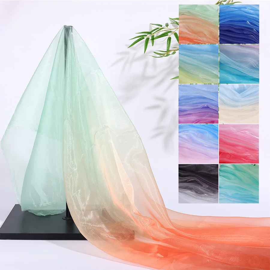 YS-004 High Quality Solid 100%Polyester Twinkle Sheer Shiny Organza Fabric for Wedding Dress Veil - 图片 6
