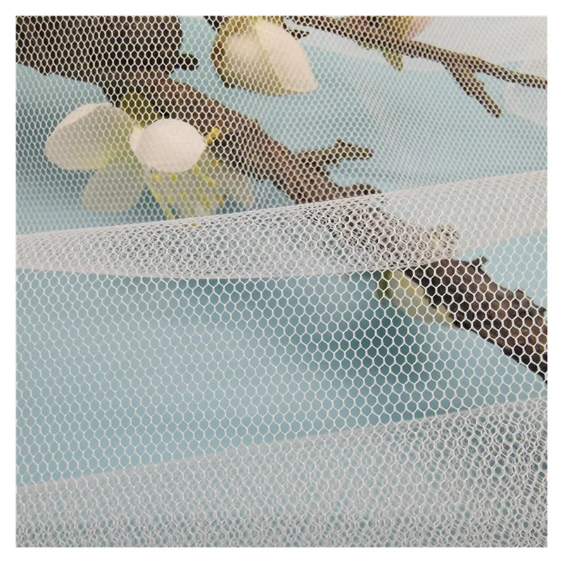 500 Colors Stock Wholesale 40D Nylon Tulle Fabric Polyester Mesh Net Fabric for Wedding Dress - 图片 4