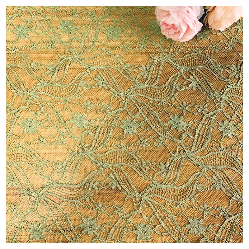 LST15 OEM Good Price Latest African Guipure Lace Fabric Floral Jacquard Cheap Chantilly Lace Fabric for Underwear - 图片 3