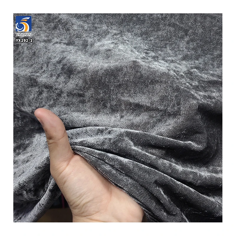 YX292 40D 100gsm 92 Polyester 8 Spandex Stretch Glossy Velvet Mesh Fabric 4 Way Stretch Velvet Net Power Mesh Fabric - 图片 5