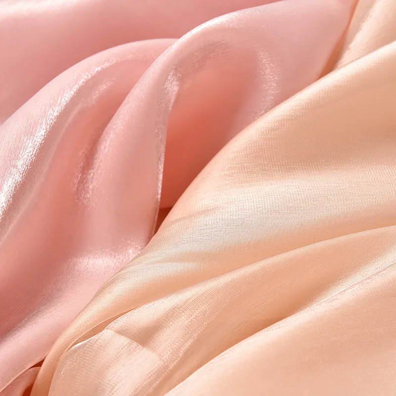 OF001 Wholesale Prices Stock Shiny Liquid Organza Polyester Fabric for Lining by the Yards Organza Fabric - 图片 5