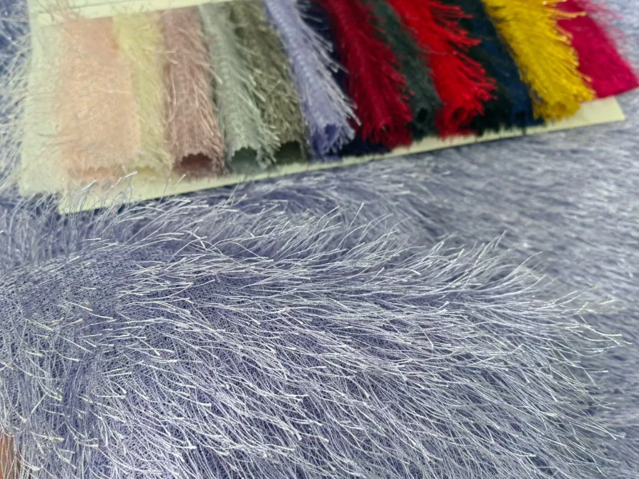 New Christmas Clothing Toy Pine Needle Velvet Fabric 100% Polyester Tassel Long Plush Knitted Fabric - 图片 4