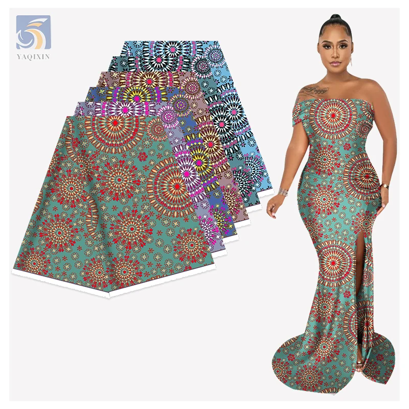 Popular Africa Geometric Print Polyester Fabric Sleeveless Dress Cloth Samoan Tapa Pacific Islander Printed Fabric - 图片 6