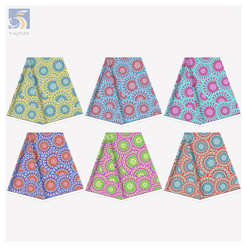 High Quality African Style Print Nigerian Wedding Dress Fabric 50 Yards Geometric Design Digital Printing on Fabric - 图片 3