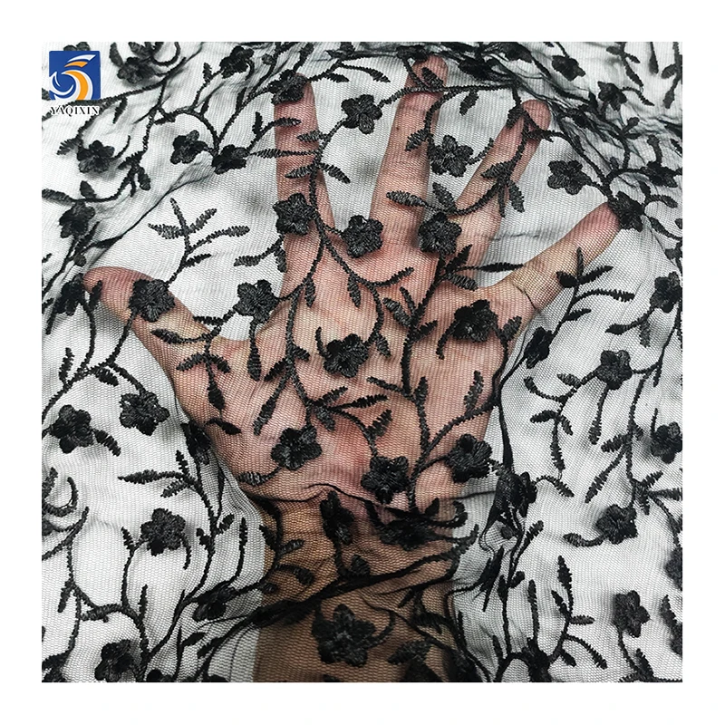 Mass Production of High-quality Embroidery Bud Pattern Tulle Embroidery Supports Sample Customization - 图片 6