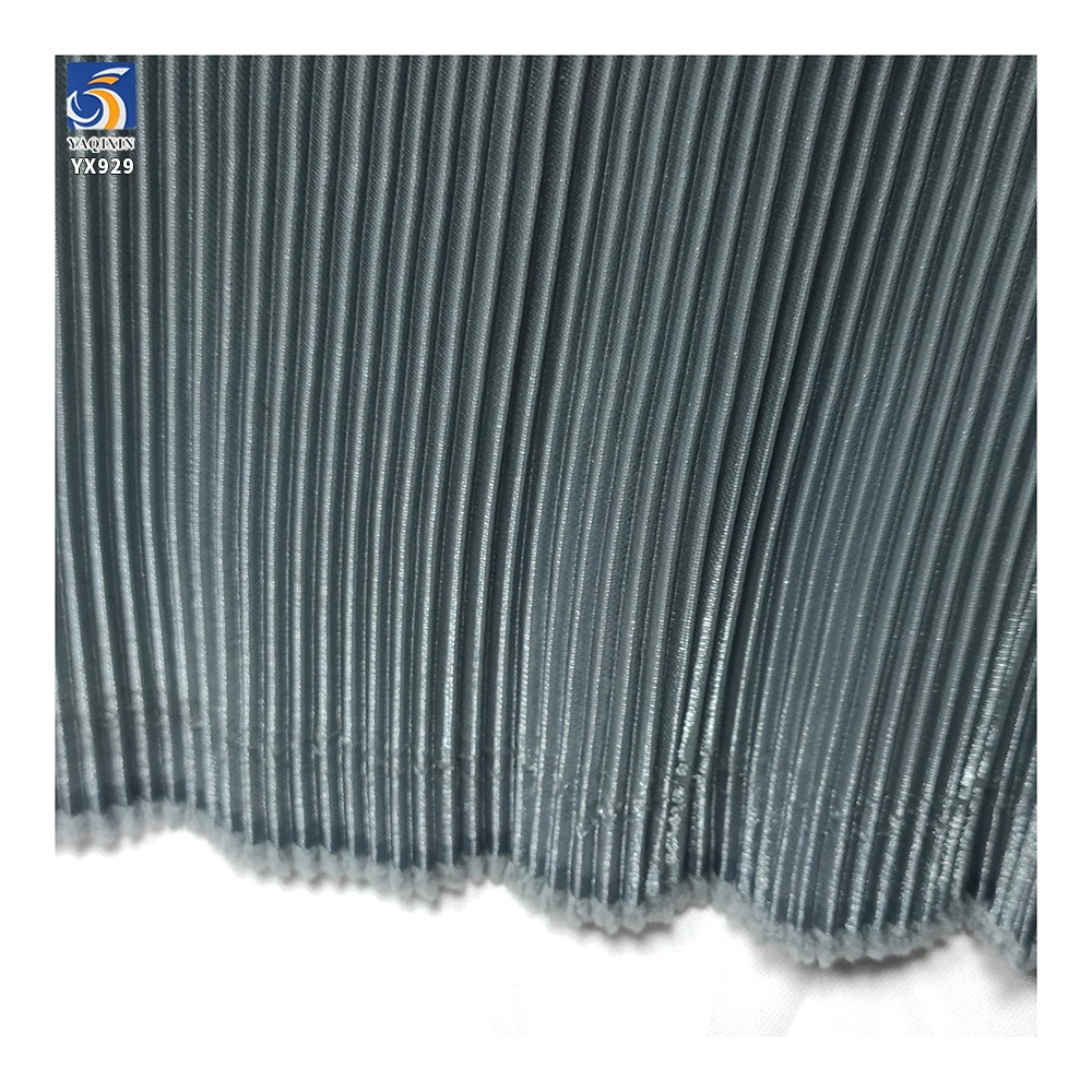 YX929 Minimum Order Quantity 5 Yards Polyester Smooth and Soft Satin Pleated Fabric Satin Pleated Dress Fabric for Women - 图片 4