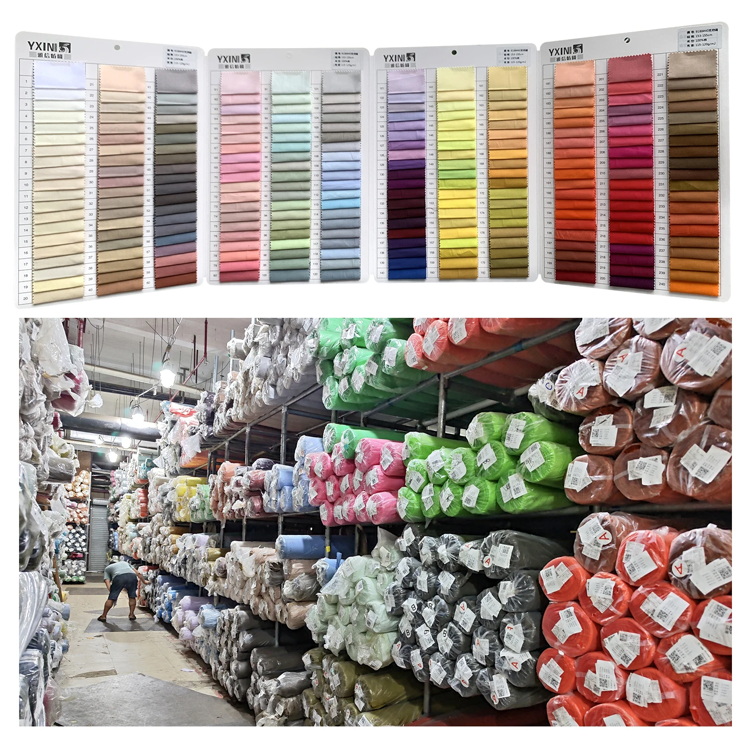 Guangzhou Textile Fabric 400 Color Stock Wholesale Price Solids Poplin 100 Cotton Fabric for Online Sales - 图片 5