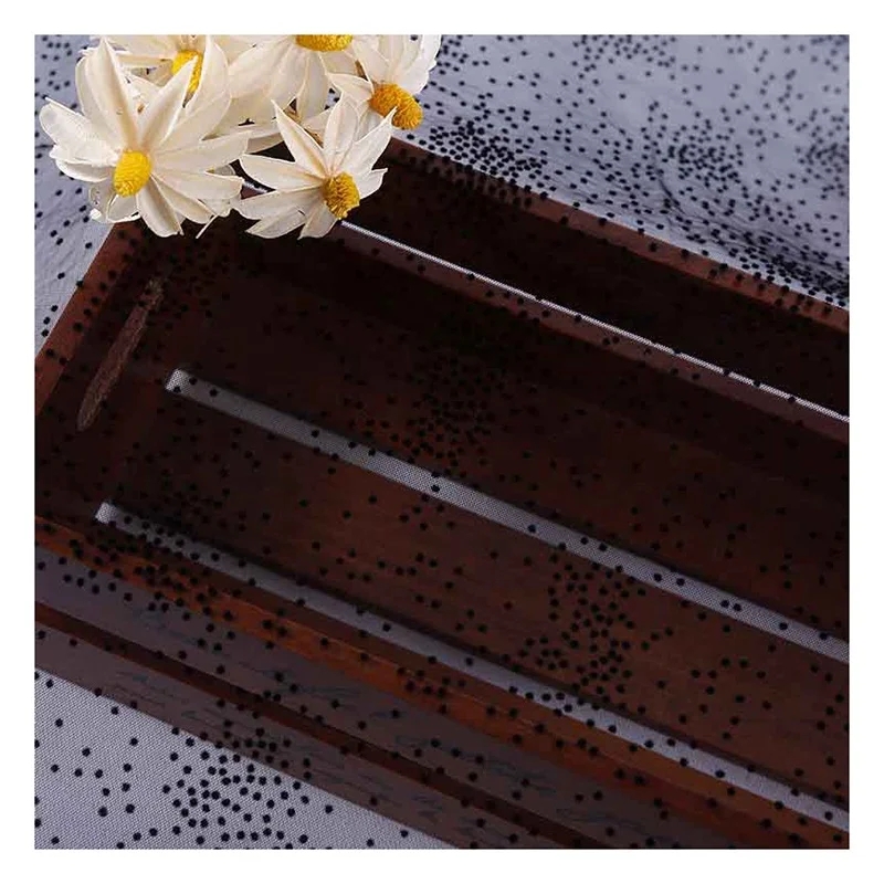 ZRT12 Guangzhou Wholesale Flocked Fireworks Swiss Dot Spots Tulle Fabric Nylon Tulle Textile for Home Decor - 图片 5