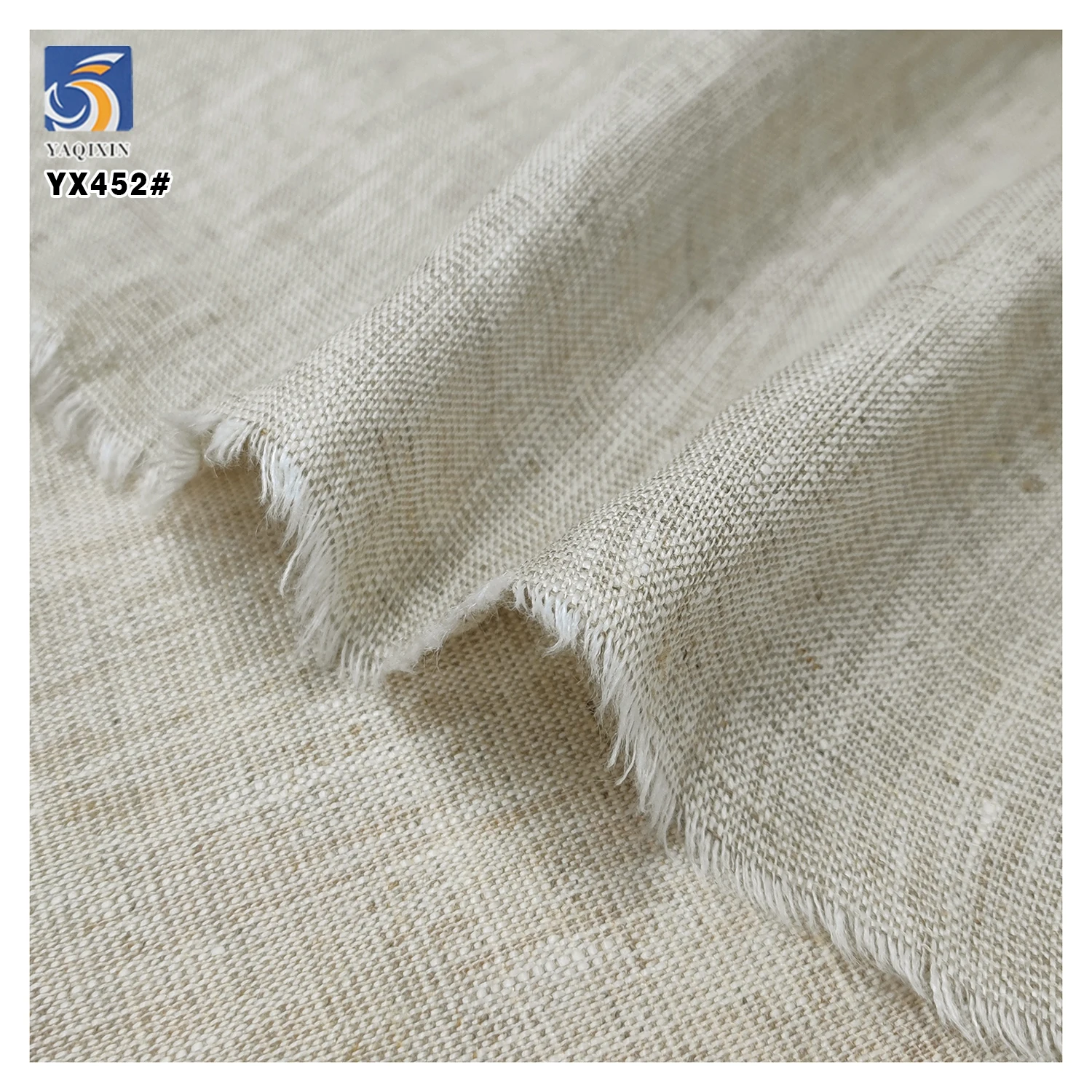 YX452 High Quality Medium Weight Eco-friendly 180-260gsm Plain Pure 100% Linen Fabric - 图片 4