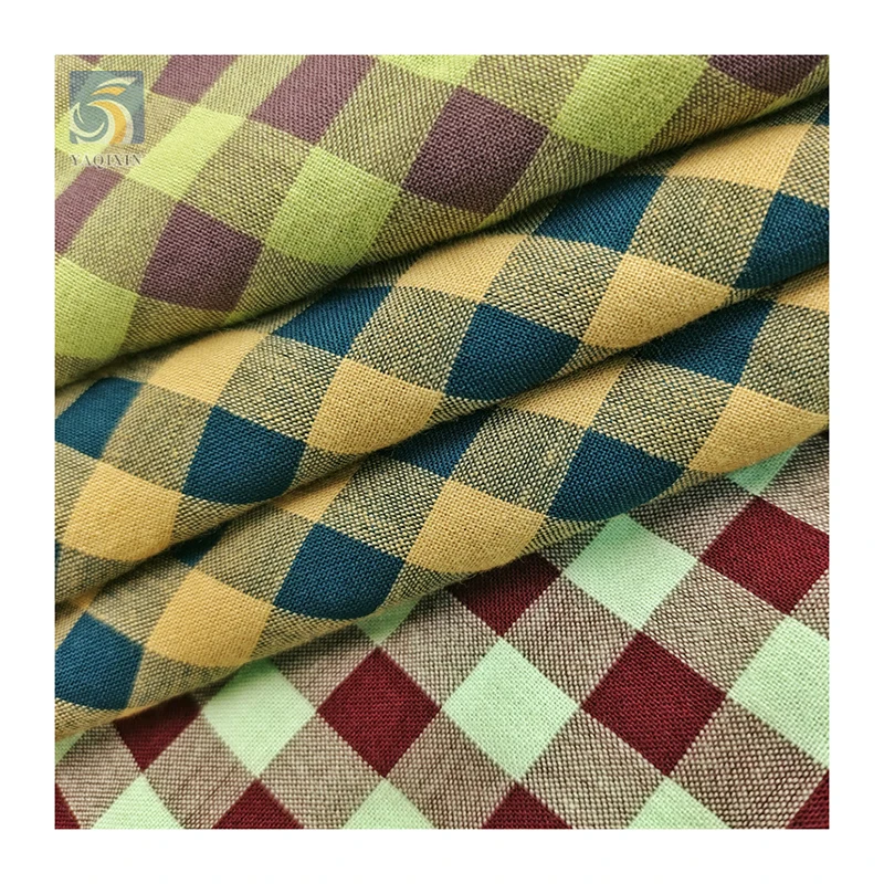 YX2740 High Quality Tear-Resistant 50 Polyester 50 Cotton Fabric Blend Yarn Dyed Checkered Square Fabric for Dress - 图片 4