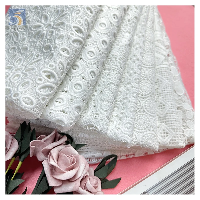 YX2436 Latest African Guipure Lace Fabric for Nigerian Party Wedding Dress Water Soluble Lace Dress - 图片 3