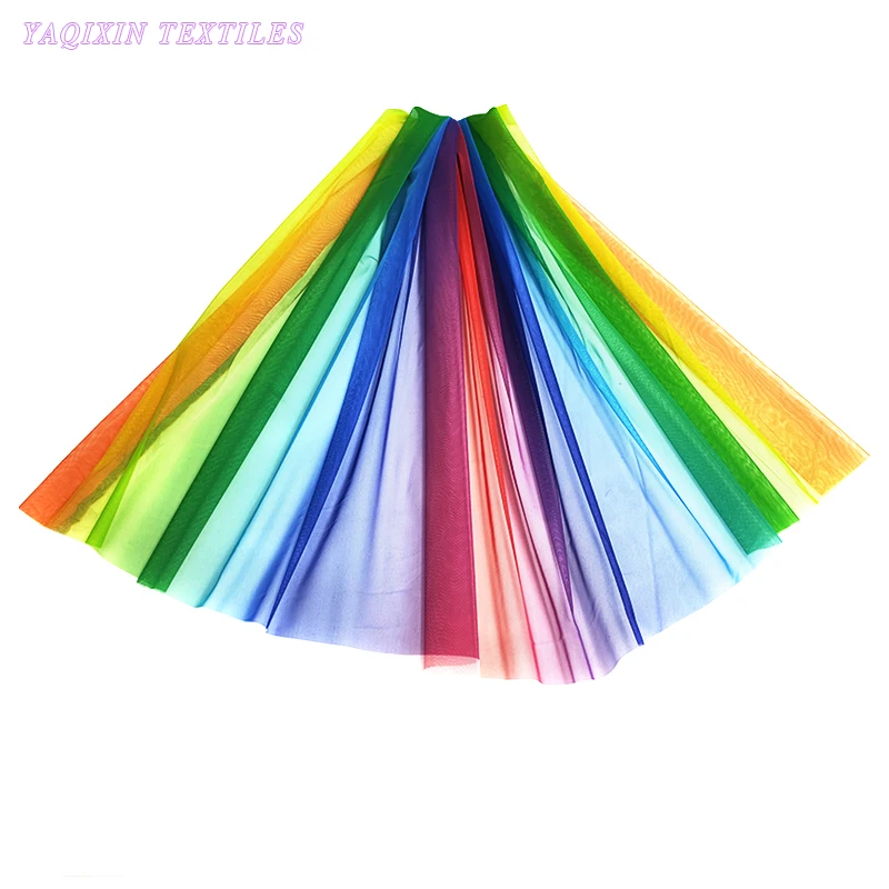 Children's Mesh Fabric Print Quality Fabric Blue Yellow and Red Colours rainbow Tulle Fabric - 图片 6